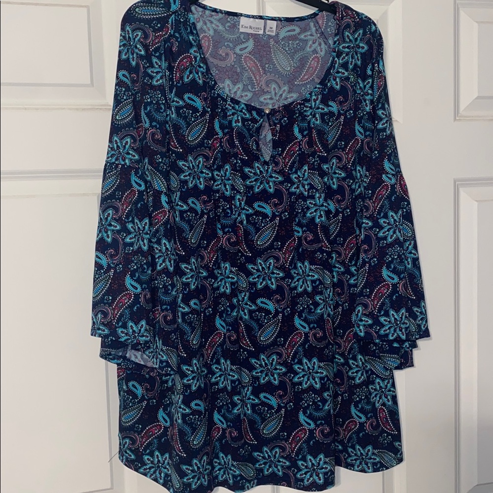 Kim Rogers 3/4 Sleeve Relaxed Tunic 3X
